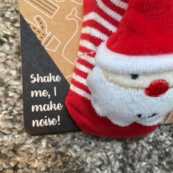Baby’s First Christmas Hat and Rattle Socks Santa Set - Picture 3 of 7